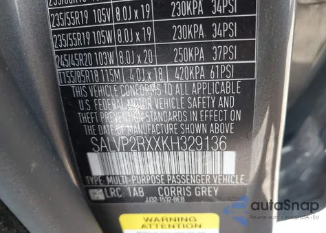 2019 Land Rover Range Rover Evoque Se/Se Premium from USA, damaged, VIN SALVP2RXXKH329136